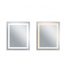  Abril Rectangle Matte White LED 30 in. Mirror From our Abril Collection (1232W30-36-A) - CWI