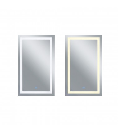  Abril Rectangle Matte White LED 30 in. Mirror From our Abril Collection (1232W30-49-A) - CWI