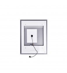  Abril Rectangle Matte White LED 32 in. Mirror From our Abril Collection (1232W32-40-A) - CWI