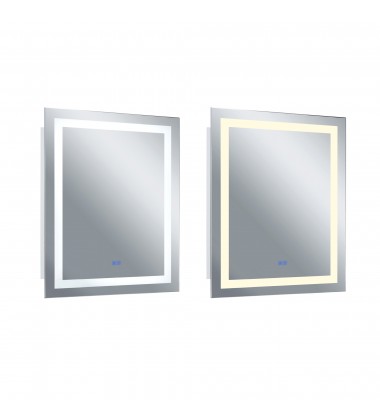  Abril Rectangle Matte White LED 32 in. Mirror From our Abril Collection (1232W32-40-A) - CWI