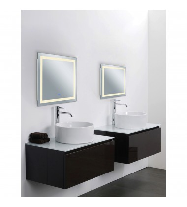  Abril Square Matte White LED 36 in. Mirror From our Abril Collection (1232W36-36-A) - CWI