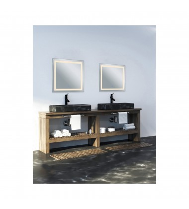  Abril Square Matte White LED 36 in. Mirror From our Abril Collection (1232W36-36-A) - CWI