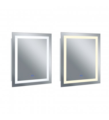  Abril Square Matte White LED 36 in. Mirror From our Abril Collection (1232W36-36-A) - CWI