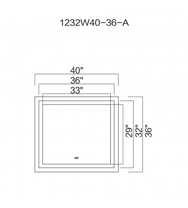 Abril Rectangle Matte White LED 40 in. Mirror From our Abril Collection (1232W40-36-A) - CWI Abril Rectangle Matte White LED 40 in. Mirror From our Abril Collection (1232W40-36-A) - CWI