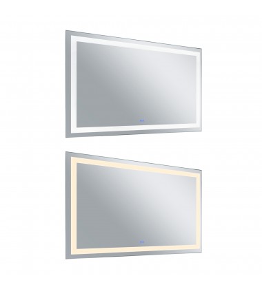  Abril Rectangle Matte White LED 58 in. Mirror From our Abril Collection (1232W58-36-A) - CWI