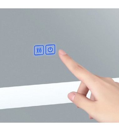  Abril Rectangle Matte White LED 58 in. Mirror From our Abril Collection (1232W58-36-A) - CWI