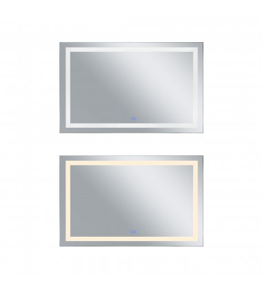  Abril Rectangle Matte White LED 58 in. Mirror From our Abril Collection (1232W58-36-A) - CWI