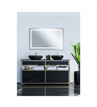  Abril Rectangle Matte White LED 70 in. Mirror From our Abril Collection (1232W70-36-A) - CWI