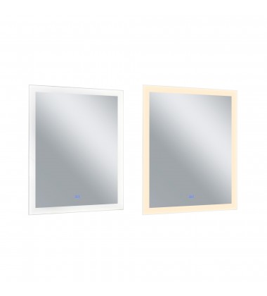  Abigail Rectangle Matte White LED 30 in. Mirror From our Abigail Collection (1233W30-36) - CWI