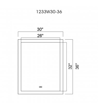  Abigail Rectangle Matte White LED 30 in. Mirror From our Abigail Collection (1233W30-36) - CWI