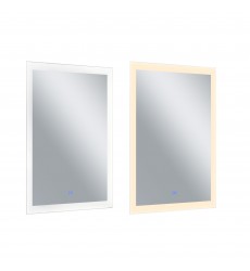  Abigail Rectangle Matte White LED 30 in. Mirror From our Abigail Collection (1233W30-49) - CWI