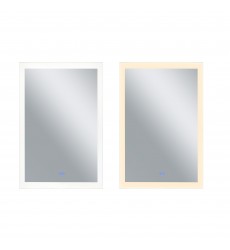  Abigail Rectangle Matte White LED 30 in. Mirror From our Abigail Collection (1233W30-49) - CWI