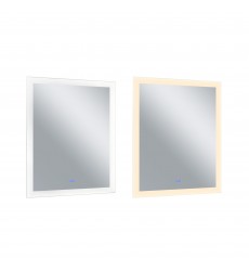  Abigail Rectangle Matte White LED 32 in. Mirror From our Abigail Collection (1233W32-40) - CWI