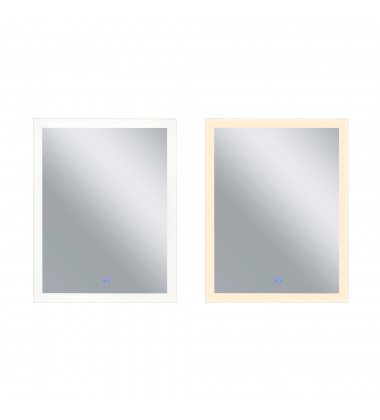  Abigail Rectangle Matte White LED 32 in. Mirror From our Abigail Collection (1233W32-40) - CWI