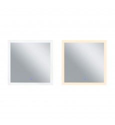  Abigail Square Matte White LED 36 in. Mirror From our Abigail Collection (1233W36-36) - CWI