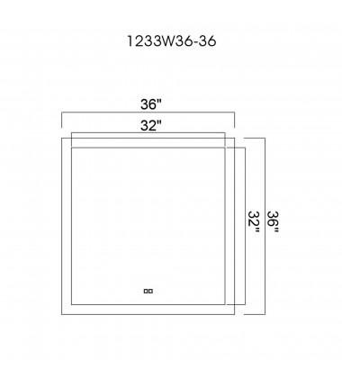  Abigail Square Matte White LED 36 in. Mirror From our Abigail Collection (1233W36-36) - CWI