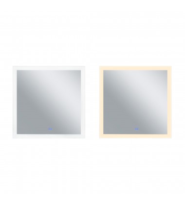  Abigail Square Matte White LED 36 in. Mirror From our Abigail Collection (1233W36-36) - CWI