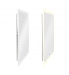  Abigail Rectangle Matte White LED 40 in. Mirror From our Abigail Collection (1233W40-36) - CWI