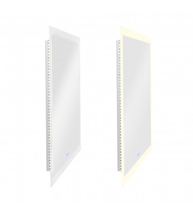 Abigail Rectangle Matte White LED 40 in. Mirror From our Abigail Collection (1233W40-36) - CWI