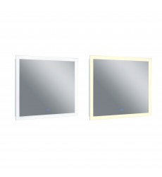  Abigail Rectangle Matte White LED 40 in. Mirror From our Abigail Collection (1233W40-36) - CWI