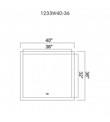  Abigail Rectangle Matte White LED 40 in. Mirror From our Abigail Collection (1233W40-36) - CWI