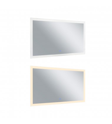  Abigail Rectangle Matte White LED 58 in. Mirror From our Abigail Collection (1233W58-36) - CWI