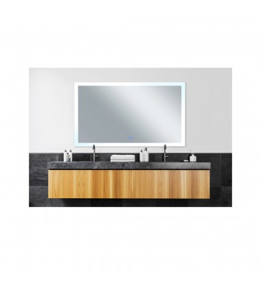  Abigail Rectangle Matte White LED 58 in. Mirror From our Abigail Collection (1233W58-36) - CWI
