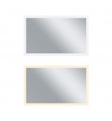 Abigail Rectangle Matte White LED 58 in. Mirror From our Abigail Collection (1233W58-36) - CWI