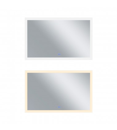  Abigail Rectangle Matte White LED 58 in. Mirror From our Abigail Collection (1233W58-36) - CWI