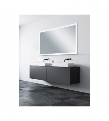  Abigail Rectangle Matte White LED 70 in. Mirror From our Abigail Collection (1233W70-36) - CWI