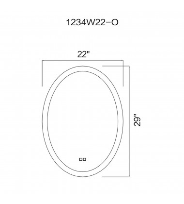  Agostino Oval Matte White LED 22 in. Mirror From our Agostino Collection (1234W22-O) - CWI