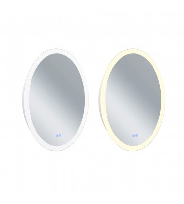  Agostino Oval Matte White LED 22 in. Mirror From our Agostino Collection (1234W22-O) - CWI