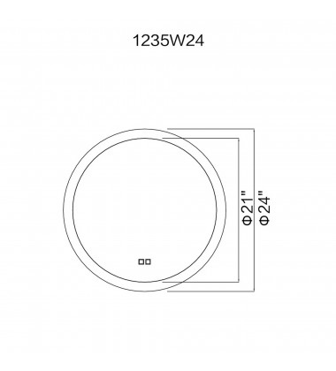  Armanno Round Matte White LED 24 in. Mirror From our Armanno Collection (1235W24) - CWI