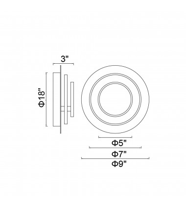 Private I LED Sconce With Matte Black Finish (1239W9-101) - CWI