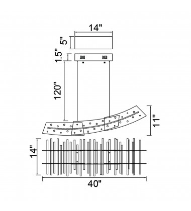 Gondola LED Chandelier With Black Finish (1244P40-101) - CWI Gondola LED Chandelier With Black Finish (1244P40-101) - CWI