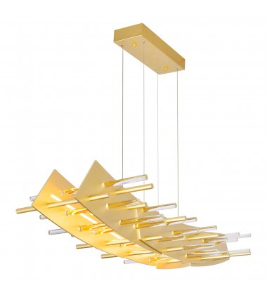 Gondola LED Chandelier With Satin Gold Finish (1244P40-602) - CWI Gondola LED Chandelier With Satin Gold Finish (1244P40-602) - CWI
