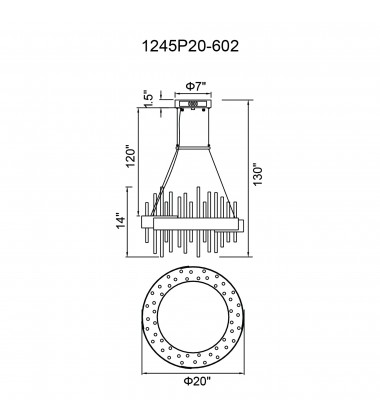 Millipede 20 in LED Satin Gold Chandelier (1245P20-602) - CWI  Millipede 20 in LED Satin Gold Chandelier (1245P20-602) - CWI