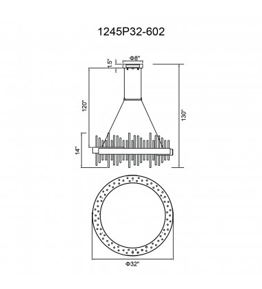 Millipede 32 in LED Satin Gold Chandelier (1245P32-602) - CWI  Millipede 32 in LED Satin Gold Chandelier (1245P32-602) - CWI