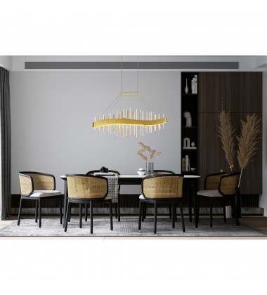 Millipede 40 in LED Satin Gold Chandelier (1245P40-602) - CWI  Millipede 40 in LED Satin Gold Chandelier (1245P40-602) - CWI