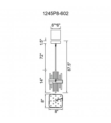 Millipede 8 in LED Satin Gold Mini Pendant (1245P8-602) - CWI  Millipede 8 in LED Satin Gold Mini Pendant (1245P8-602) - CWI