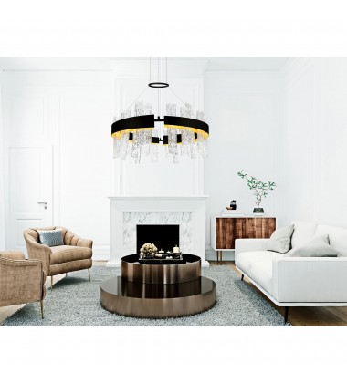 Guadiana 24 in LED Black Chandelier (1246P24-101-A) - CWI Guadiana 24 in LED Black Chandelier (1246P24-101-A) - CWI