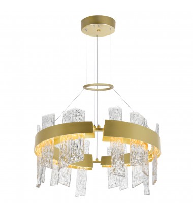  Guadiana 24 in LED Satin Gold Chandelier (1246P24-602-A) - CWI