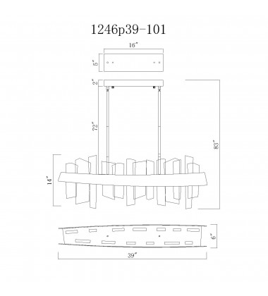 Guadiana 39 in LED Black Chandelier (1246P39-101) - CWI Guadiana 39 in LED Black Chandelier (1246P39-101) - CWI