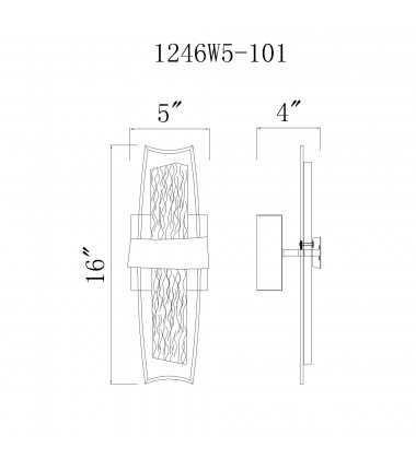  Guadiana 5 in LED Black Wall Sconce (1246W5-101) - CWI
