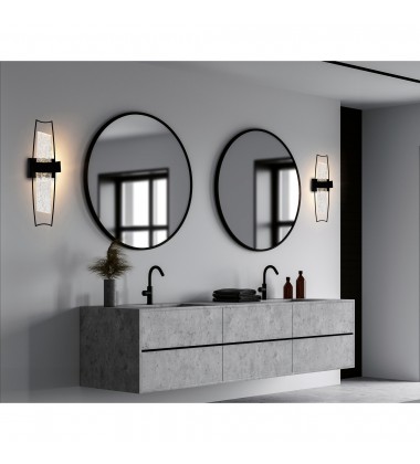  Guadiana Integrated LED Black Wall Light (1246W8-101) - CWI