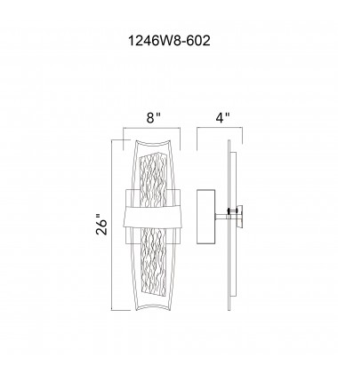  Guadiana Integrated LED Satin Gold Wall Light (1246W8-602) - CWI