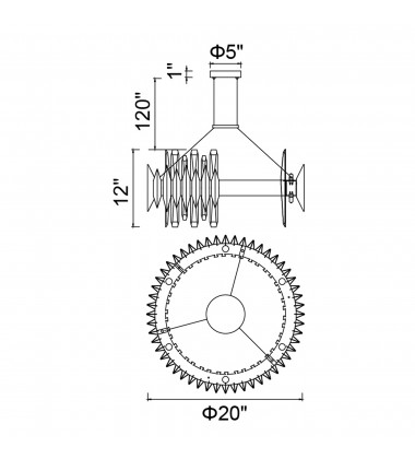  Cityscape 12 Light Chandelier With Satin Gold Finish (1247P20-12-602) - CWI