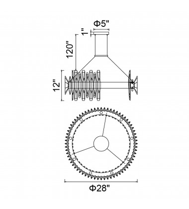  Cityscape 18 Light Chandelier With Satin Gold Finish (1247P28-18-602) - CWI
