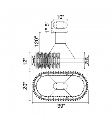  Cityscape 20 Light Chandelier With Satin Gold Finish (1247P39-20-602-O) - CWI