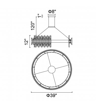  Cityscape 24 Light Chandelier With Satin Gold Finish (1247P39-24-602) - CWI